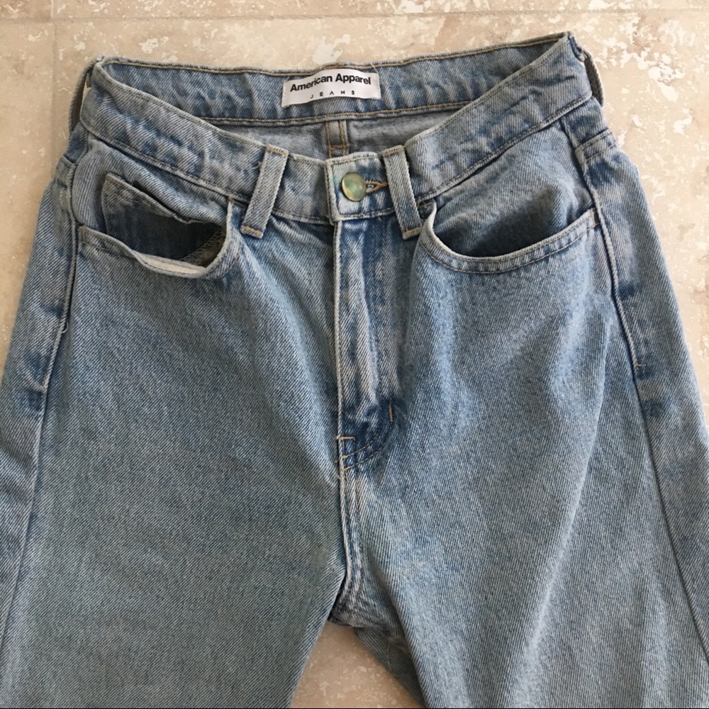 American Apparel High Waisted Denim Mom Jeans